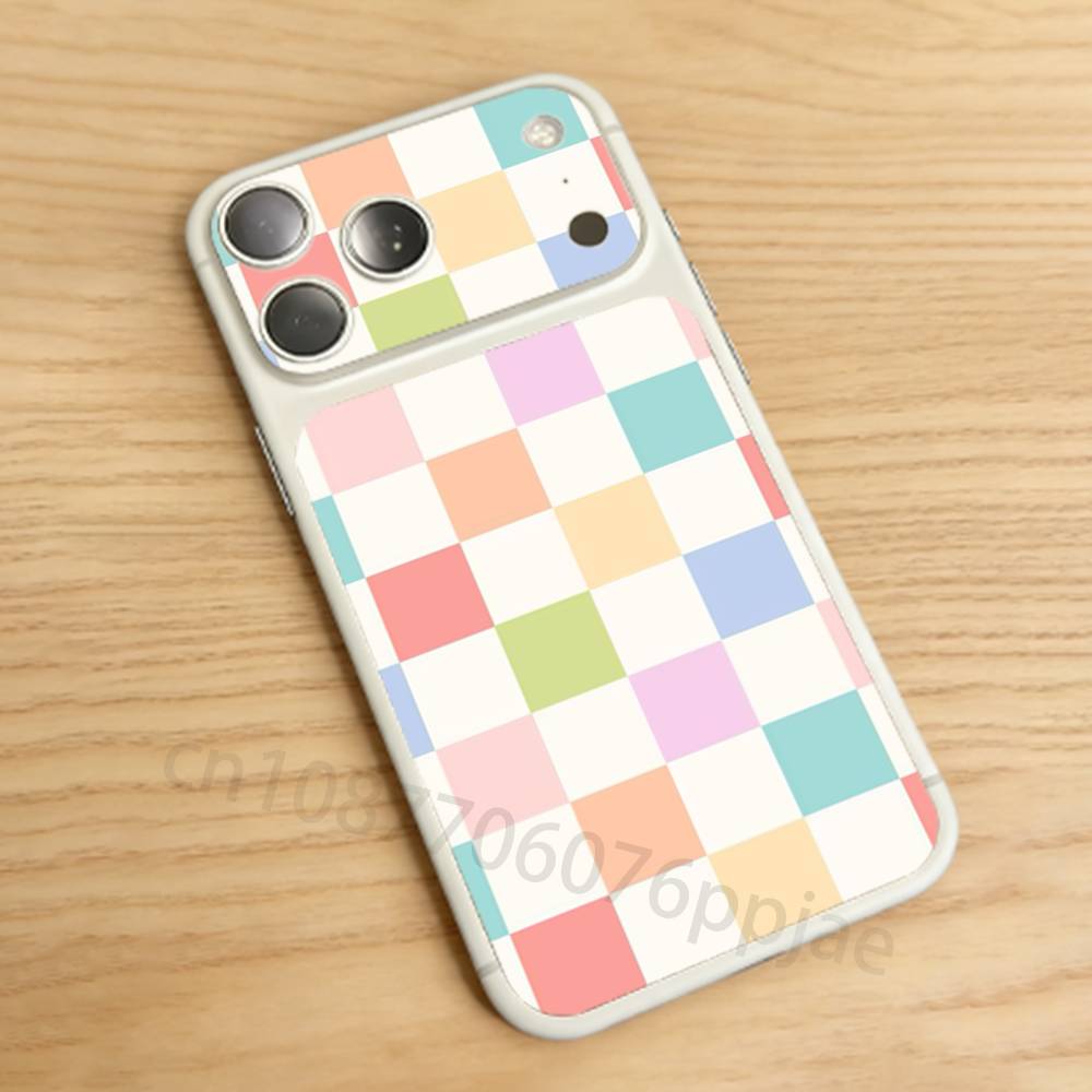 

Pastel checkerboard For iPhone 17pro/pro Max Full body Back Cover Decal Skin Colorful Rear Protective Sticker Film iPhone17pro