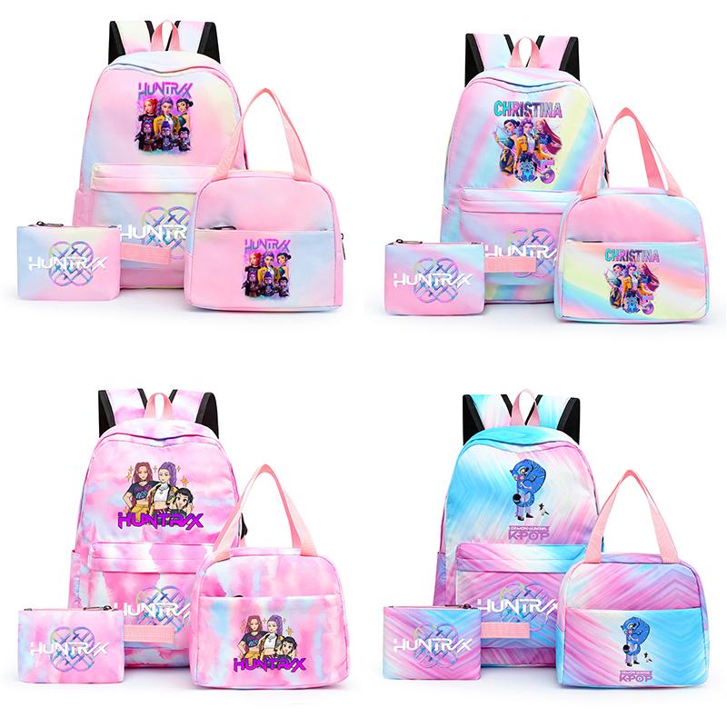 3Pcs/set Anime Printed Backpack with Shoulder Bag Pengcil Case for Teenager Large Capacity Waterproof Bookbag Back To School Gift