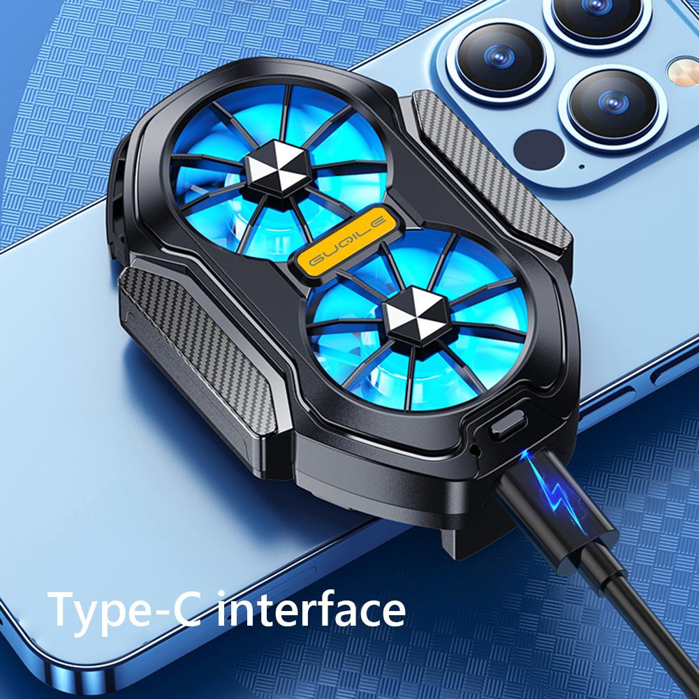 

Dual Fan Rechargeable Mobile Phone Cooler Radiator for Android IOS Game Cooler Universal Phone Cooler Plug-in/Rechargeable