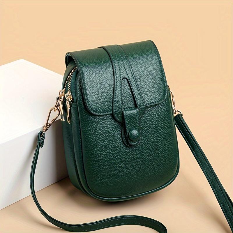 Stylish Minimalist Work Commuting Crossbody Phe Bag, Multi Layer Zipper Design Ladies Shoulder Handbag Purses for Daily Use