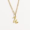 Charms Heart Initial Necklaces for Women,Gold Plated Letter Pendant Necklace, 26 Capital A-Z Stainless Steel Jewelry