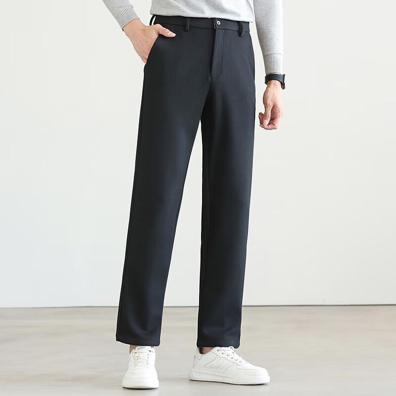 FAPAI Men's Wool Blend Anti-bacterial Business Casual Pants