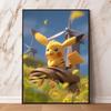 Pikachu Canvas Prints Cute Anime Poster Decor Paintings Modern Living Room Cartoon Character Picture Wall Decor Gifts