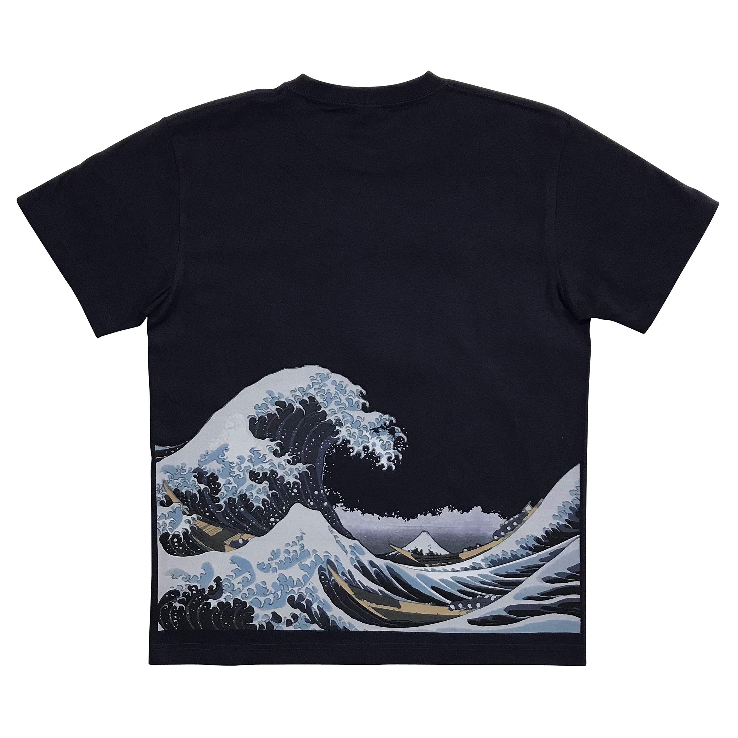 

Футболка Edoten, 5,6 унций, Японский принт, Тридцать шесть видов горы Фудзи, Волны, 100% хлопок, Темно-синий, Размер L