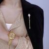 Rose Tulip Baroque Pearl Brooch Empty Support Gold-plated Copper Micro-paved Zircon Pin Corsage