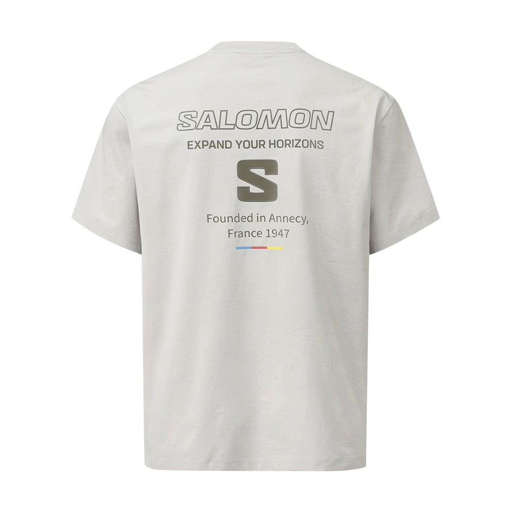 New SALOMON UNI T Shirt Unisex Warm Gray C28086
