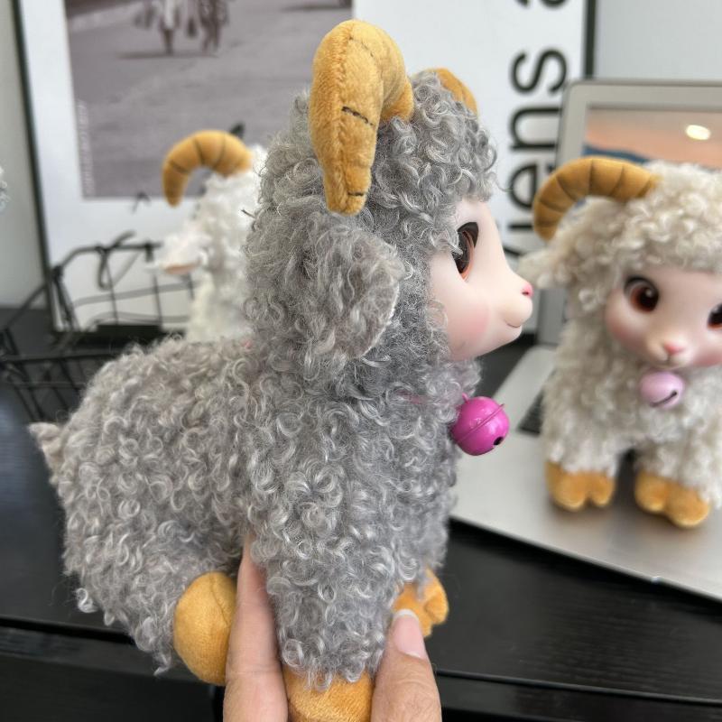 Fluffy Plush Lamb Keychain Realistic Soft Curly Hair Sheep Doll Pendant for Bag Keyring Kids Birthday Gift Souvenir