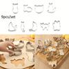 9pcs/set Stainless Steel Cat-Themed Biscuit Mold Set | Multi-Functional Kitchen Tool for DIY Baking