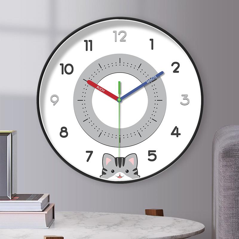 10-Zoll 25cm Tier Cartoon Kinder Wanduhr Wohnzimmer Schlafzimmer Wanduhr Kreative Stille Uhr Tisch