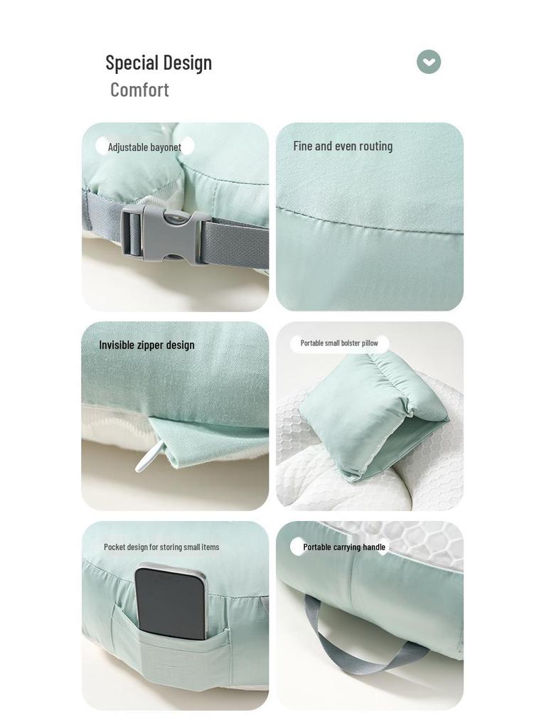 Cuscino per Allattamento e Gravidanza: Supporto Lombare Post-Parto, Cuscino Inclinato Anti-Rigurgito a Mani Libere