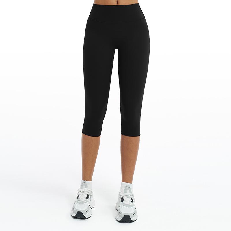 Capri do jogi z wysokim stanem unoszące pośladki: Damska odzież do biegania i fitnessu wyszczuplająca