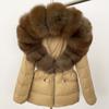 OFTBUY Winter Jacket Women's Real Raccoon Fox Fur White Duck Down Coat Thick Warm