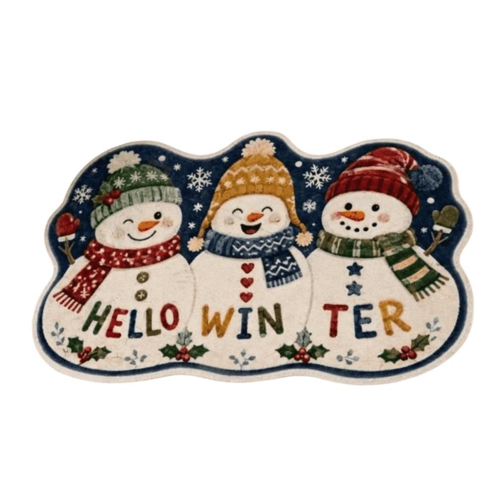 Non-Slip Christmas Rug Machine Washable Decorative Carpet Cute Xmas Floor Mat Bathroom