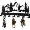 Key Holder Wall Mounted Key Hooks, Black Metal Key Rack Hooks, The Great Grove, Mountain Theme Wall Decoration Hooks, with 7 Hooks, Applicable To
