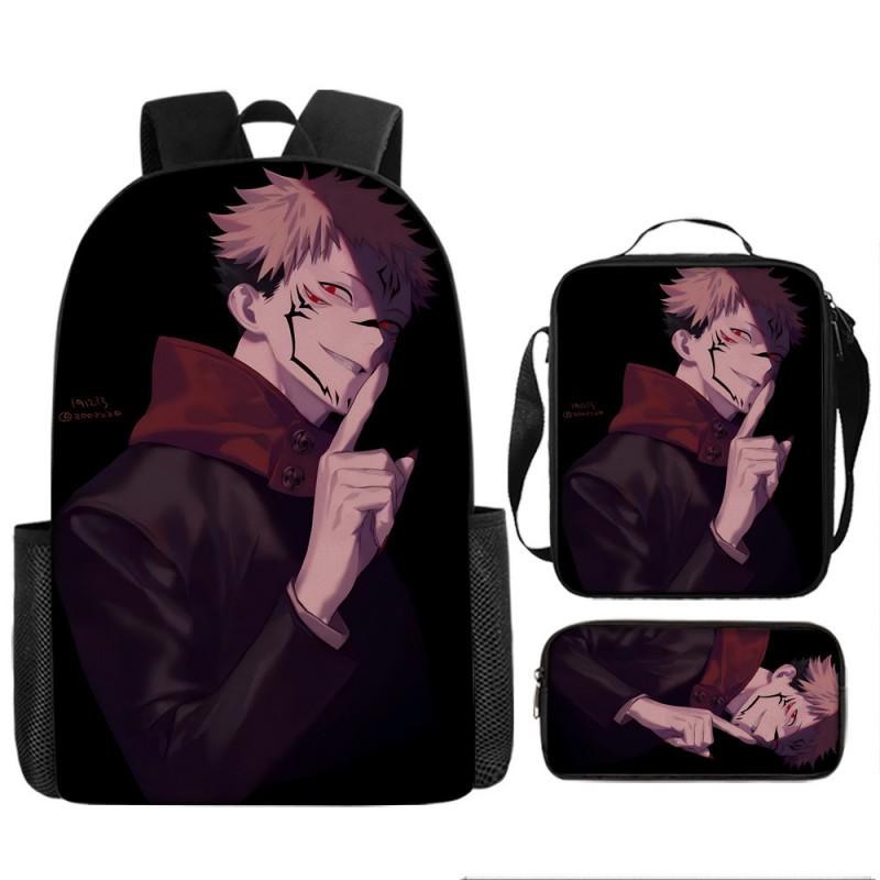 Zaino Scolastico Anime Jujutsu Kaisen per Bambini e Ragazzi Leggero in Tessuto Oxford Borsa a Doppia Tracolla con Schienale Imbottito