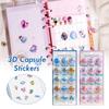 Creative 3D Capsule Embossed Crystal Sticker Kawaii 3D Relief Stickers Scrapbooking DIY Journal Cute Stationery School Sticker