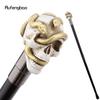 White Resin Skull Golden Snake Cobra Walking Cane Fashion Decorative Steel Stick Gentleman Elegant Cosplay Cane Crosier 92cm