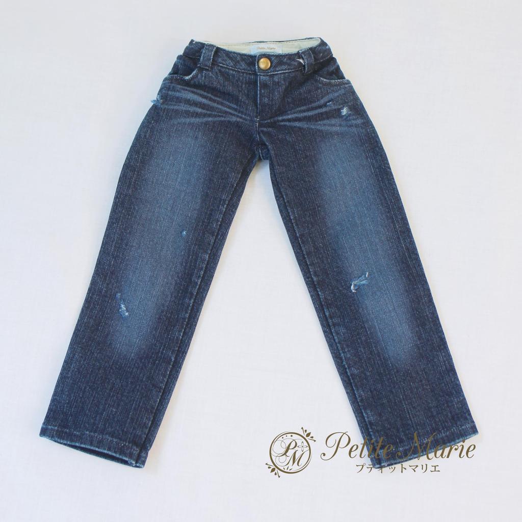 [Petite Marie] 13 DDS Compatible Okayama Processed Distressed 810 Length Wide Jeans Indigo Blue KOJIMA Processed Jeans Distressed Low Rise Jeans Wide
