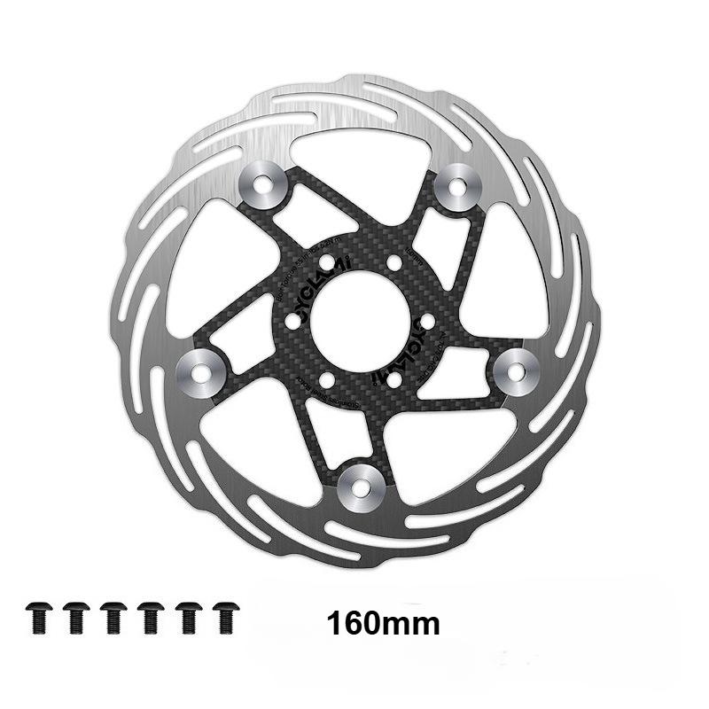 

CYCLAMI Carbon Fiber Floating Bicycle Brake Disc Rotor Ultra - Light Heat Dissipation for Road Bike Disc Brakes 160mm - 180mm 160mm 1