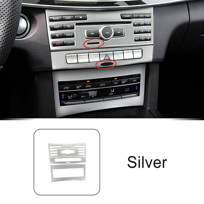 Carbon Fiber Color Car Console Air Condition CD Button Panel Frame Trim For Mercedes Benz E Class W212 2014-2015 Accessories