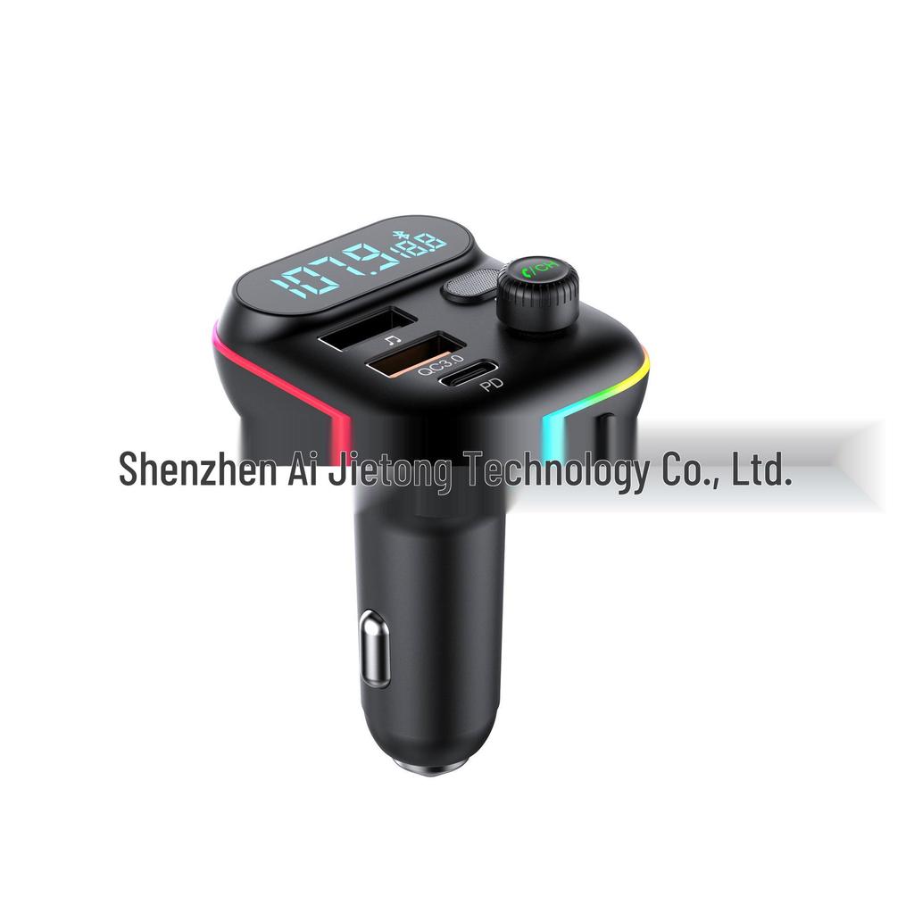 Bluetooth Car FM Transmitter & MP3 Player with PD 18W QC3.0 Fast Charging & Seven-Color Lights