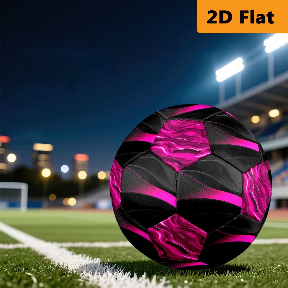 Black Neon Pink Size Soccer Ball High Elasticity Match Universal Unique Gift Magenta Fluid Swirl Soccer Ball Suitable For Both Training And Competitio