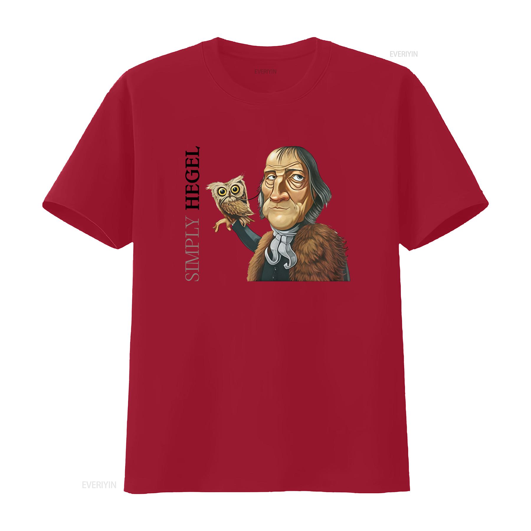 

Georg Hegel Ultra Cotton T Shirt Featuring an Artistic Illustration of with Owl vintage Washed graphic streetwear Casual S