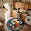Flower Fox,Round Area Rug,Carpet Rug for Living Room Bedroom Sofa Playroom Decor,Non-slip Floor Mat