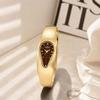 Women's Teardrop Dial Bangle Watch Rhinestone Minimalist Dress Wristwatch