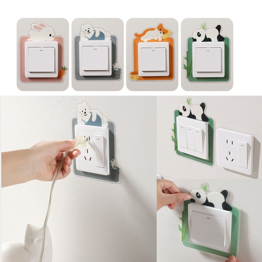 

Мультяшная розетка, настенная наклейка, бытовой переключатель, защитная крышка, наклейки на переключатель, гостиная, спальня