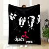 Silhouetted Men In Black and White with a Red Rose and Bold Text Design. for All Seasons Blanket Lunch Break Throw Gift