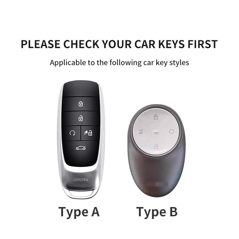 Genuine Leather Vehicles Key Fob Cover Case Housing Remote Fit For Gac Aion Y Plus S V Lx Ia5 Ut Rt Auto Housing Key Ring Anti-Scratch Case Auto