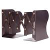 ALIOBC Extendable Metal Desktop Bookshelf with Magazine and Document Newspaper Retractable Office Brown Bookends, Anti-Tip Dividers, Storage, Files,