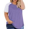 Women Plus Size Short Sleeve T‑Shirt Crew Neck Loose Fit Casual Summer Tops For XL‑4XL
