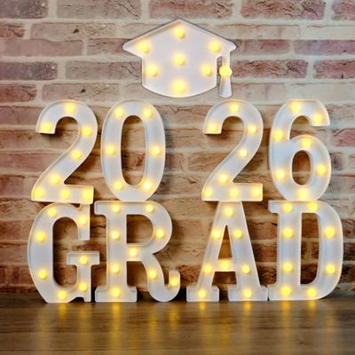 8/9Pcs 2026 Grad Light-up Letter Sign LED Marquee Letter Light Battery Powered Kindergarten High School