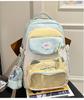 School bag 2025 high value contrasting colors large capacity dopamine middle and high school student school bag versatile cute sweet backpack