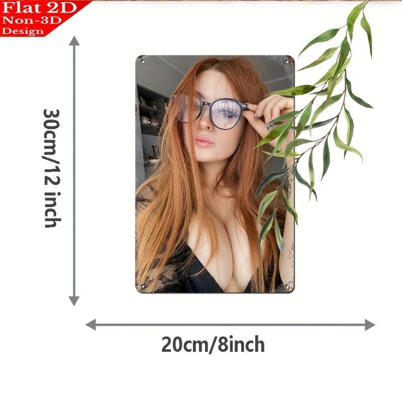 Vintage Kvinlig Silhuett Metall Logotyp för Bar & Garage