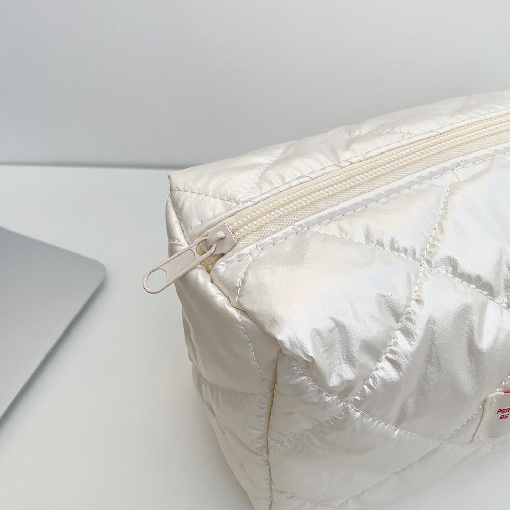 Quilting  Women's Cosmetic Pouch Large Capacity Travel Storage Bags Simple Plaid Ladies Clutch Handbags Big Toiletry Bag