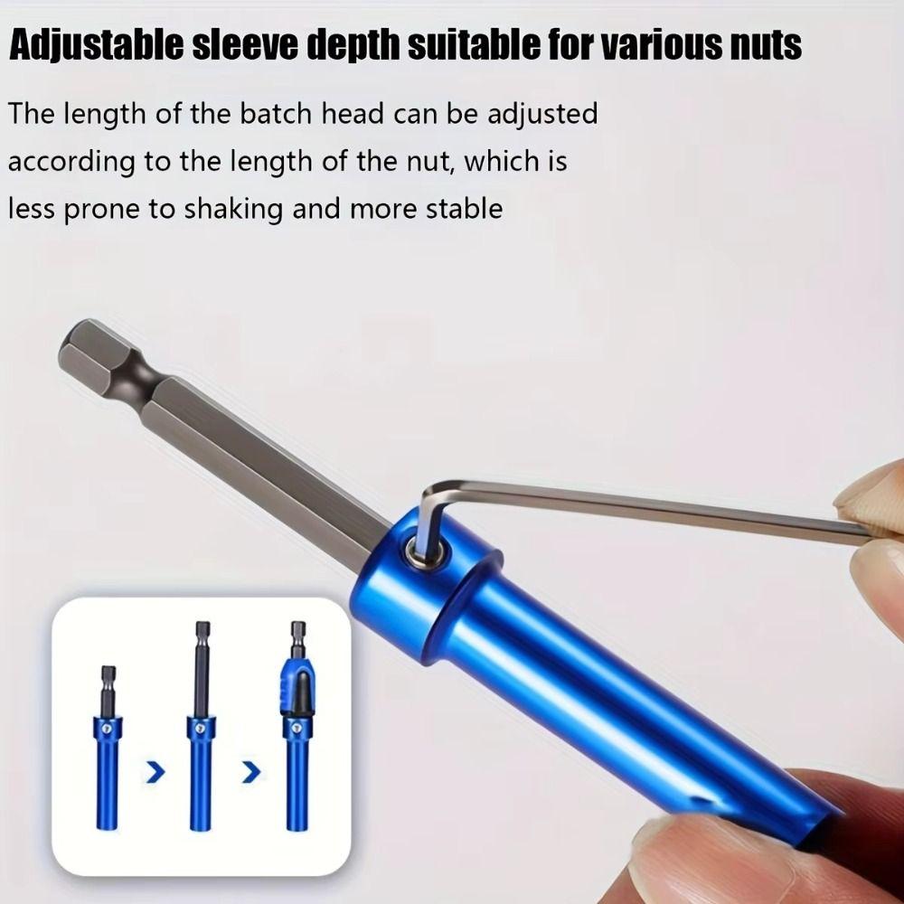 

Quick 3 in 1 Sleeve Secure Electric Drill Connection Rod Multi-function Screw Connecting Rod Home синій