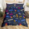 Psychedelische 3D Geometrische Bettbezug Mikrofaser Bunt Pop Art Queen Size Retro 80er Jahre Bettwäsche Set