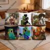PParrotx2 Square Throw Pillow Cover Multiple Sizes Soft for Sofa Bedroom Living Room Home Decorative