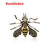 Jewelry Men Women Crystal Rhinestone Bumblebee Brooches Anima Enamel  Bee Insect Pin Metal