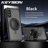 KEYSION 360° Rotating Ring Stand Case for Samsung Galaxy A56 5G A36 A26 A16 4G Matte Transparent Magnetic Shockproof Phone Cover