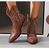 New Western Boo Cowgirl High Knee Boots New Trend Wedge Heels Embroidered Winter Shoes for Women Brown Cowgirl Cowboy Boots