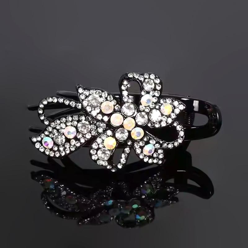 1Pc Hair Claws Hair Clips Plastic Fashion Duckbill Clip Women Rhinestone Hairgrip Hairpin