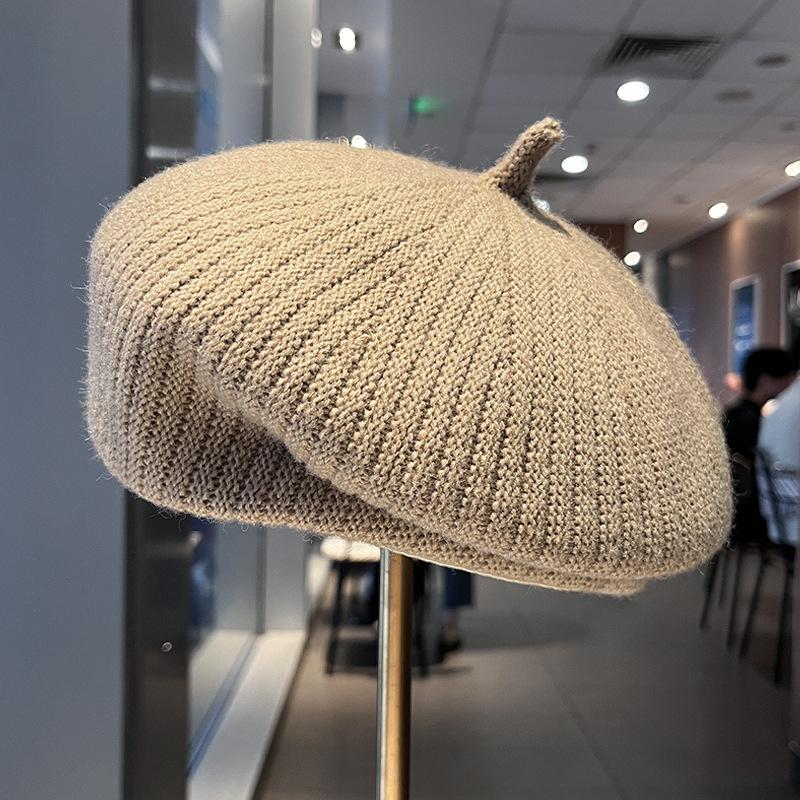 Spring and Autumn New Knitted Berets Children Show Small Faces Big Head Circumference Painter Hat Casual Versatile Newsboy Hat