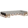 Outdoor Sofa Set with Cushions 10 Pcs Natural and Light Grey