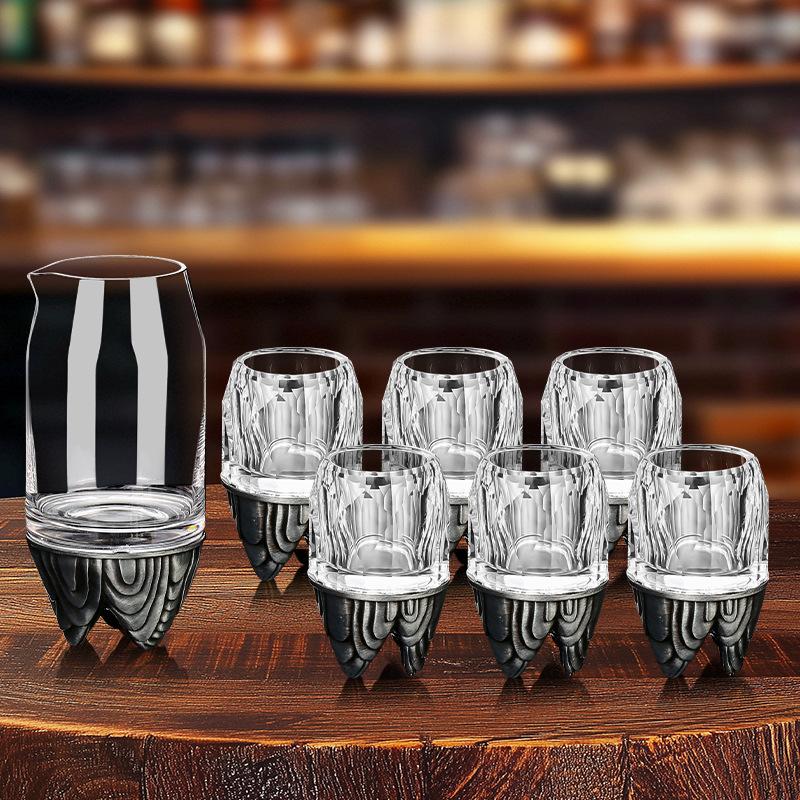 Baijiu Cup Household Creative Spirits Cup Transparent Glass One Mug Small Wine Glass One or Two Glasses Wine Dispenser