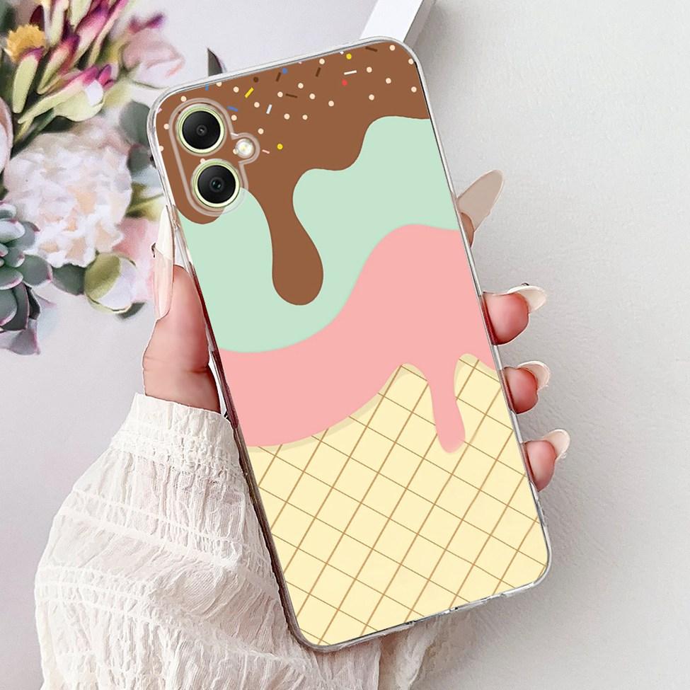 For Samsung A05 Case Clear Cute Cat Fashion Flowers Cool Painted Back Cover For Samsung Galaxy A05 Phone Case SM-A055F SM-A055M