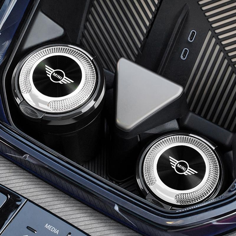 QXV2 Scatola portaoggetti posacenere per interni auto con coperchio ad apertura a un clic per Mini Cooper JCW Works R56 R50 F54 F55 F56 F57 F60 R52 R53 R55